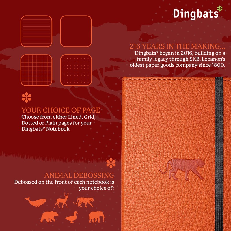 Dingbats* - Wildlife Lined Pocket Notebook A6 - PU Leather