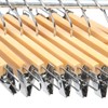 LOHAS Home 10-Pack Natural Finish Wooden Pant Skirt Hangers with
