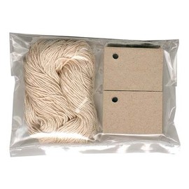100 Blank Kraft Hang Tags (1"x1-3/8") & 100 Cut Strings for Crafts & Gifts. Personalize & Price Your Merchandise.