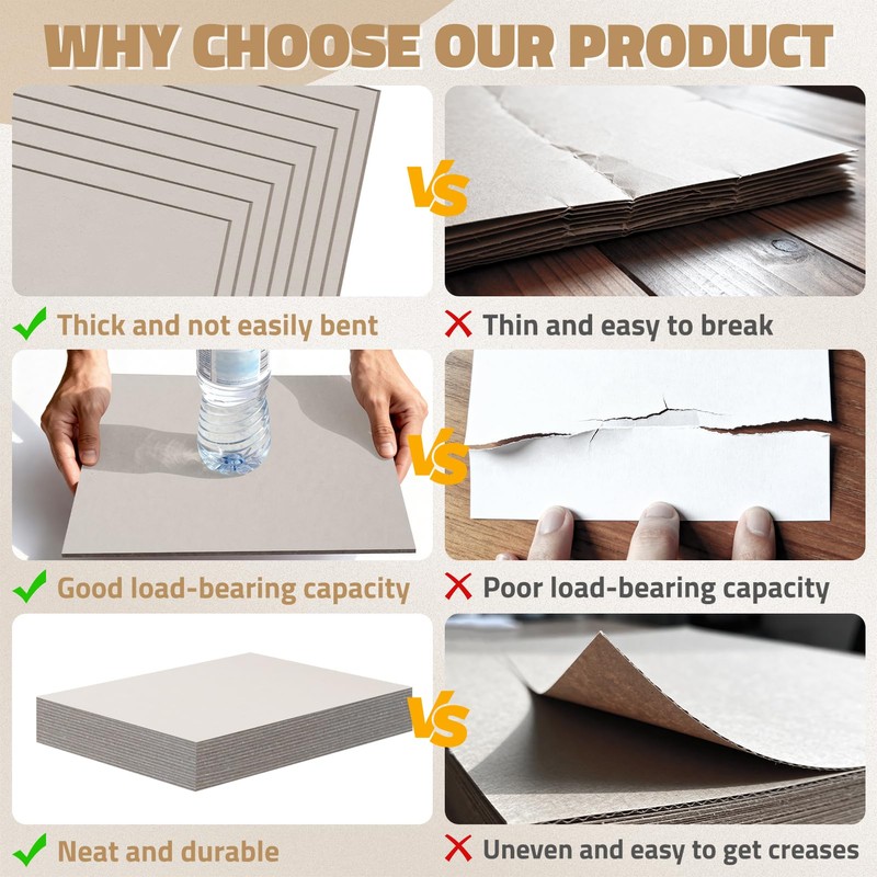 LOTMER 30 Sheets Heavy-Duty Chipboard Sheets 8.5 x 11 in