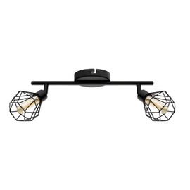 Nozzy Barba 2 Bulb Ceiling Spotlight Black & Amber - Bulbs Included