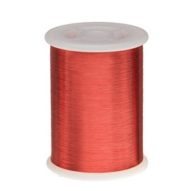 Remington Industries 42SNSPR.5 42 AWG Magnet Wire, Enameled Copper Wire, 8 oz, 0.0026" Diameter, 25657' Length, Red