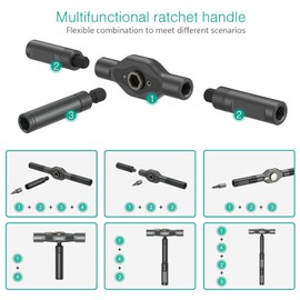 ORIA Ratchet Screwdriver Set, 42 in 1 Screwdriver Set with Rotatable Ratchet Handle, Magnetic Repair Tool Kit with 40 PCS Magnetic Precision Bits, Storage Case, for Appliances - Orange