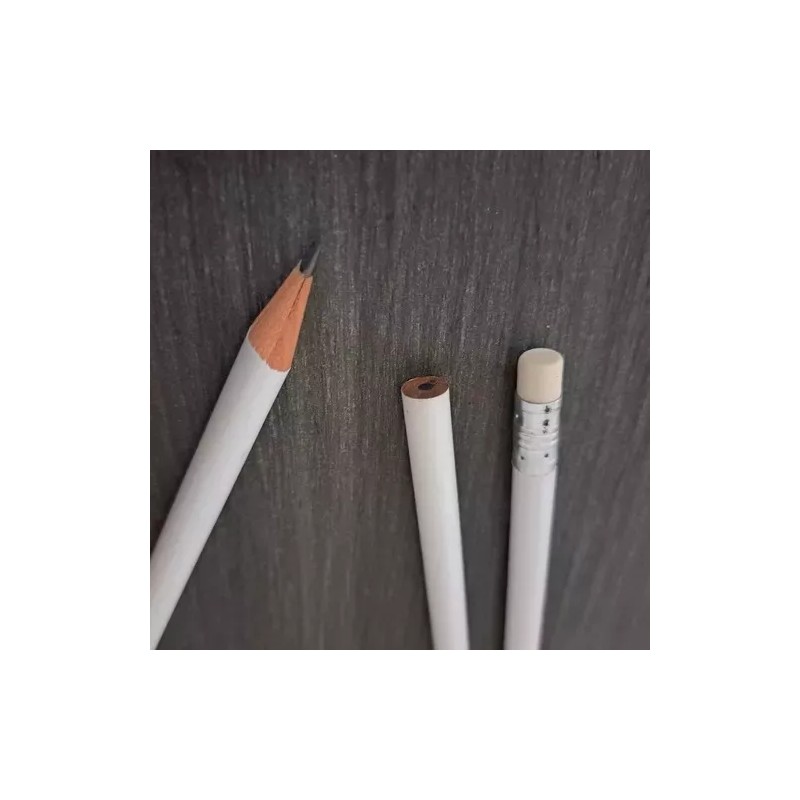 Maeca Universal 30pz Lápices Blancos Con Goma Bic Papelería Lote