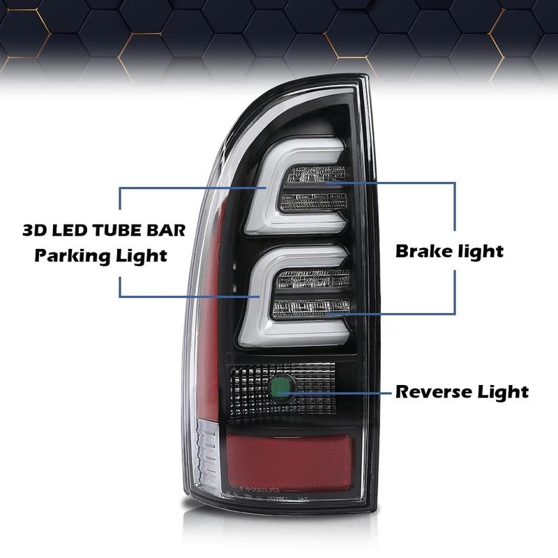 PIT66 LED Tail Lights Assembly, Compatible with Toyota Tacoma 2005-2015