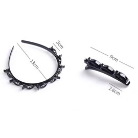 4PCS Double Bangs Hairstyle Hairpin with clips, Professional Hairpin Headband, Weave Bangs Clip Headband with Toothed