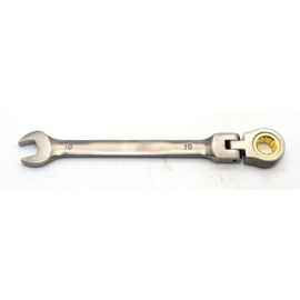 TMAX 10mm Flex-Head Ratcheting Combination Wrench, 72-Teeth, Cr-V Constructed, Nickel Plating