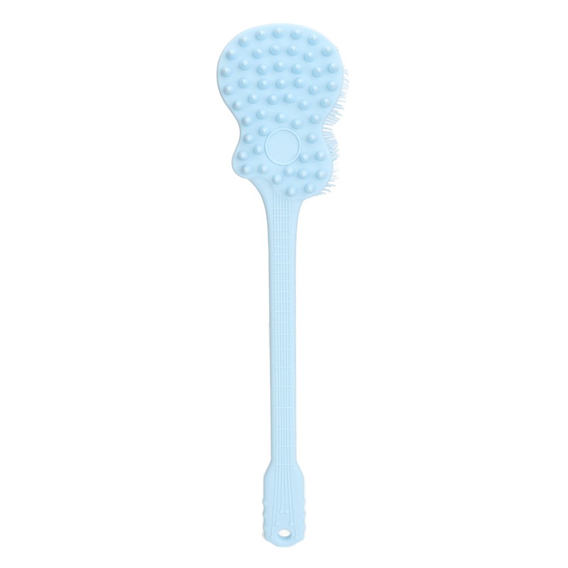 Bath Body Brush Guitar Shaped Long Handle Double Sides Exfoliating