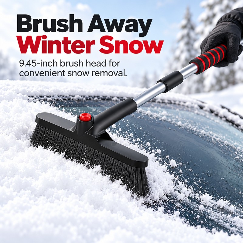 Extendable Car Snow Brush and Ice Scraper for Winter Windshield