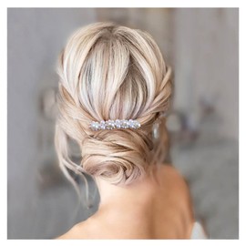 Iaceble French Pearl Hair Comb Pin Bridal Pearl Hair Combs Vintage Pearl Side Comb Hair Piece Weddings Pearl Hair Comb Decorative Hair Accessories for Women and Girls Headdress (F)