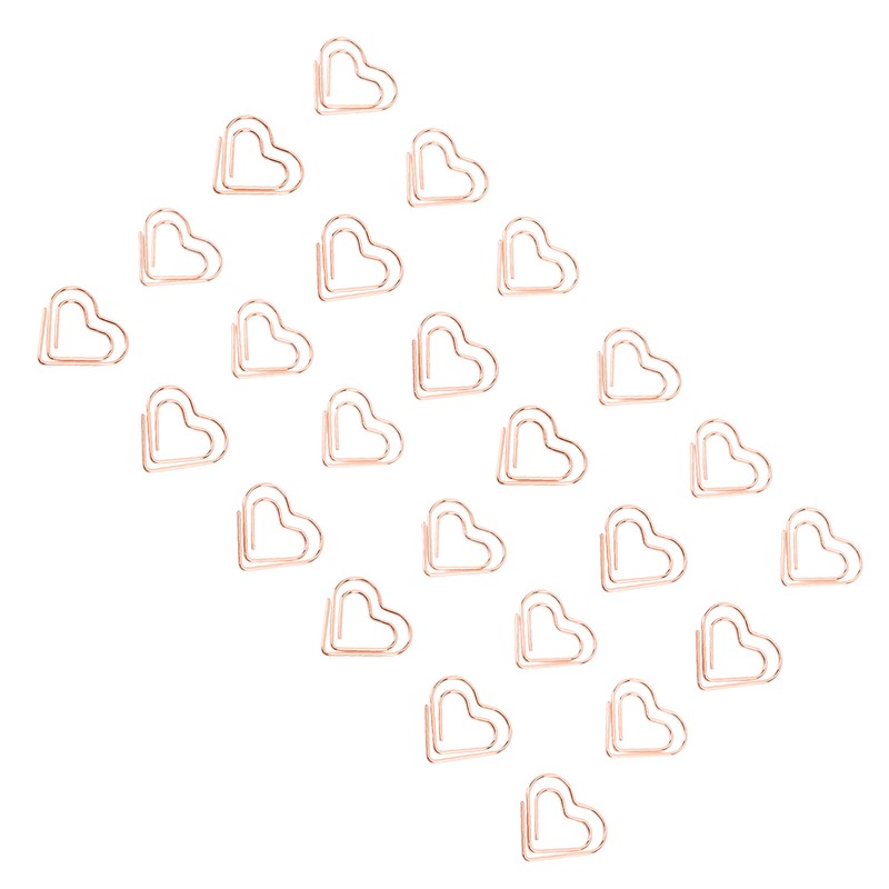100pcs Heart Shape Paper Clips Cute Metal Paper Clips Portable