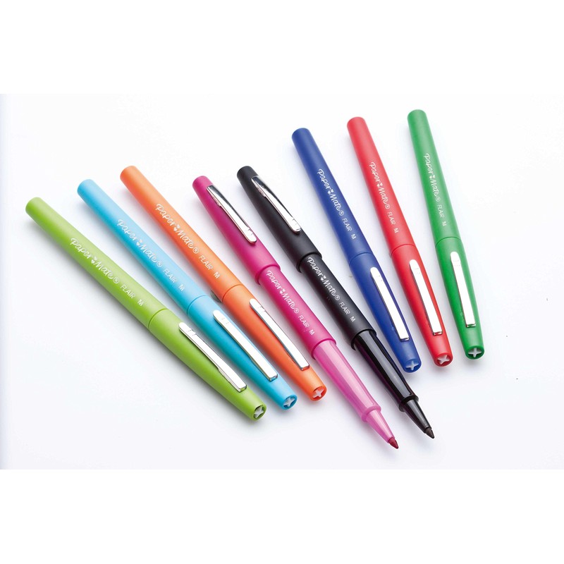Paper Mate Flair Felt Tip Pen, Medium Point, Blue, 1