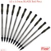 FLAIR FX 10 x 1.0mm Tip Dark BLACK Ballpoint Pens