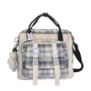 Cute Backpack with Accessories Check Dual Purpose Backpack Shoulder Bag
