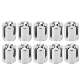 MEKOTRIN Set of 10Pcs Cross Cable Clamps, 316 Stainless Steel Wire Rope Clips, Railing Clamp Fastener for Wall Trellis System Indoor Outdoor M8 3mm