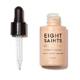 Eight Saints Suero de vitamina C para cara, suero facial antienvejecimiento, ácido hialurónico, vitamina E, aceite de aloe vera y jojoba, suero hidratante e iluminador para manchas oscuras, líneas finas y arrugas, 1 onza
