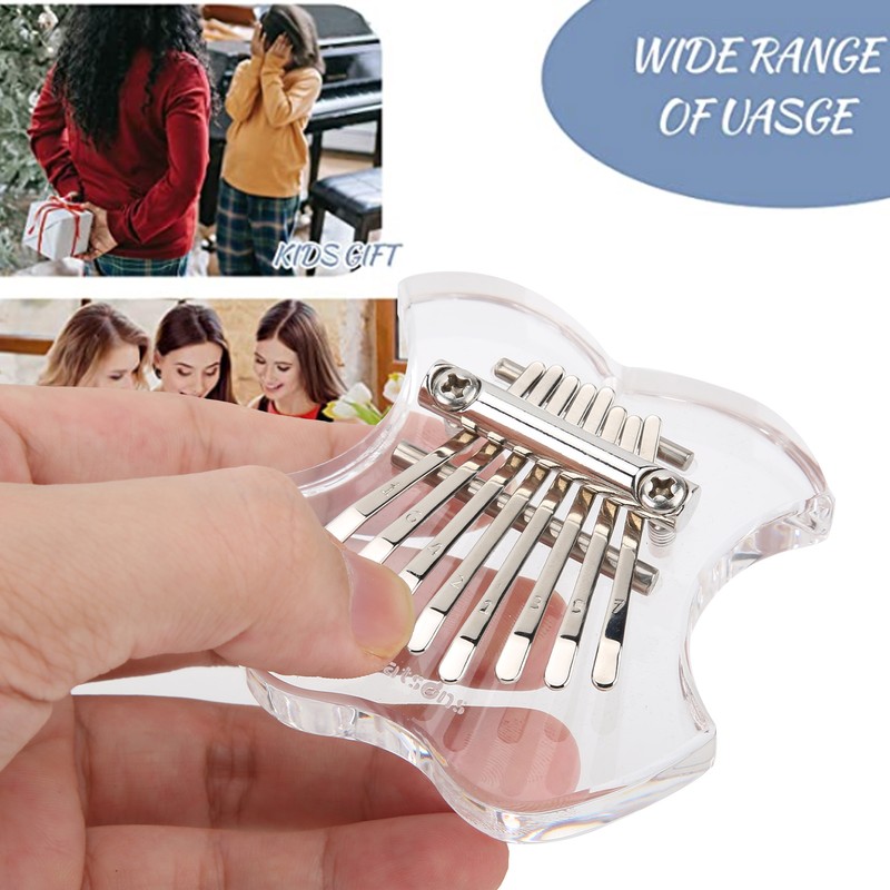 Thumb Piano Crystal Mini Portable Fruit Mbira Music Instrument for