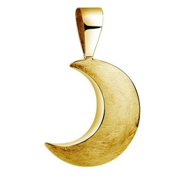 Nenalina Moon Pendant for Women's Necklace or Necklace Brushed Gold-Plated in 925 Sterling Silver, 361306-500, Sterling Silver, No Gemstone