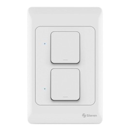STEREN SHOME-116 Apagador Wi-Fi Doble, 2,4 GHz, Compatible con asistentes de Voz Alexa y Google Assistant y Timer, Smart Home