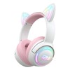 Wireless Cat Ear Headphones with RGB Lights – Tri-Mode Gaming