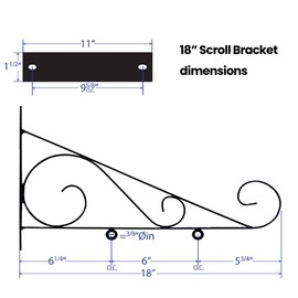 18" Scroll Bracket and one .063 Aluminum 14"x10" White Blank
