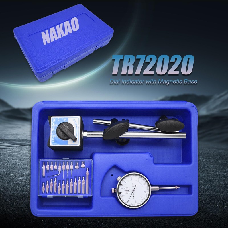 Dial Indicator with Magnetic Base and Point Precision Inspection Set,