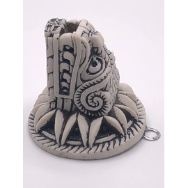 Genérico 2.3 in White Epoxi Ground Stone Maya God Handmade of Figurine Quetzalcoaltl Teotihuacan, 2.3 x 2.3 in - Weight 3.36 oz