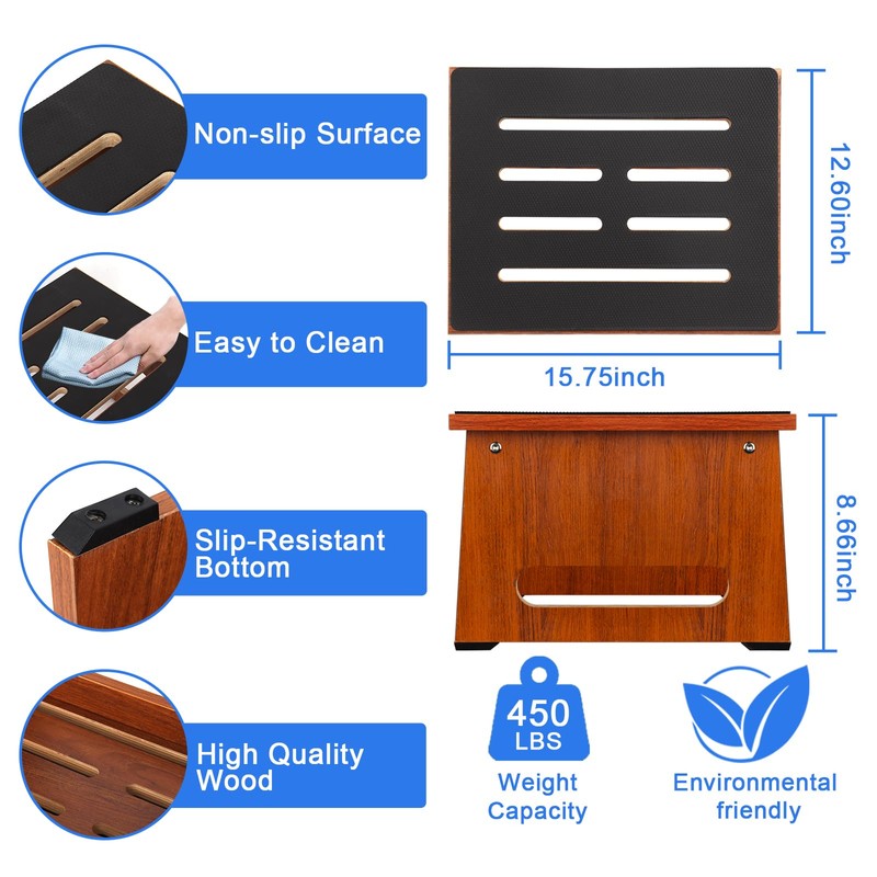 One Step Stool for Adults Seniors with Non-Slip Rubber Stepping
