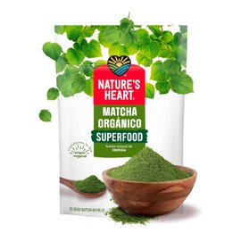 Nature's Heart Organic Matcha Tea Powder, Té Verde Matcha Orgánico en Polvo con Antioxidantes Naturales, Superfood de Origen Vegetal, Bolsa de 100 gramos.