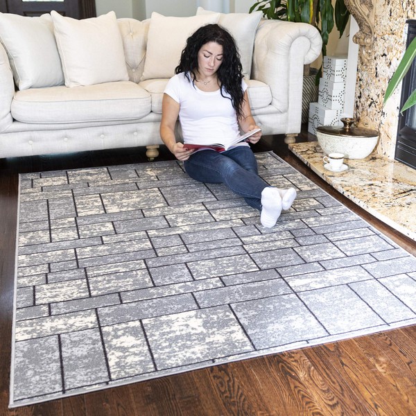 Ottomanson Rug, 5' x 6'6", Gray
