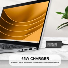 65W USB Type C Charger for Dell 14 16 Plus/Pro ProMax 14 16 Pro 13 14 Premium Pro Rugged 13 14 65W Power Supply DA65NM190 HA65NM190