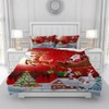 Yzehomijia Christmas Bed Linen, Soft Duvet Cover, Santa, Snowflakes Print,