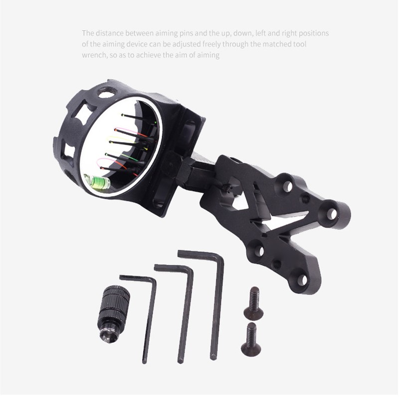 Compound 5 Pin Bow Sight with Adjustable Spirit Level Archery