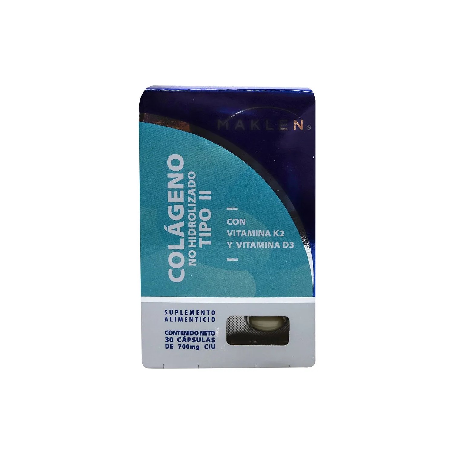 Colágeno No Hidrolizado Tipo Ii Caja C/30 Cáps De 700mg C/u Sabor Sin ...