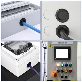 Anruyi 200Pcs Rubber Grommets Kit, 12 Sizes Rubber Hole Plugs with Organizer Case Electrical Conductor Wiring Gasket Ring Assortment Kit for Protecting Wires, Plugs and Cables, with a Tweezers