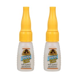 Gorilla Super Glue with Brush & Nozzle Applicator, 12 Gram, Clear, (Pack of 2)