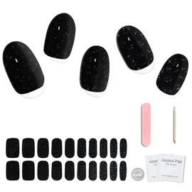 LabTabBa Semi Cured Gel Nail Strips, 20pcs Glaze Nail Wraps, Salon Quality Gel Polish Strips, Easy on Nail Stickers, Long Lasting SCG, UV Light Required