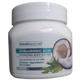 Generic Hyaluronic Acid Hydrating Body Butter - Deep Moisturizing Cream With Coconut & Tee Tree For Men & Women- Nourishing, Fast-Absorbing Skincare For Dry Skin - 5 oz Jar