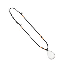 Healvian White Teardrop Pendant Necklace Clear Crystal Meditation Stone Hand Polished Jewelry for Women Durable Design for Daily Wear Spiritual Practices