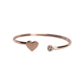 LuckyLy Pulseras Mujer de Corazón, Brazalete de Acero Inoxidable con Baño de Oro Rosa 18k y Zirconia Cúbica – Regalos para Mujer Cumpleaños, Regalos para Novia Navidad y San Valentín, Modelo Aléx