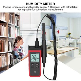 Nitrip Mini Temperature and Humidity Data Logger Digital Temperature Detector Temperature Hygrometer -10~60℃ Hygrometer 0-100% RH±5% Large LCD