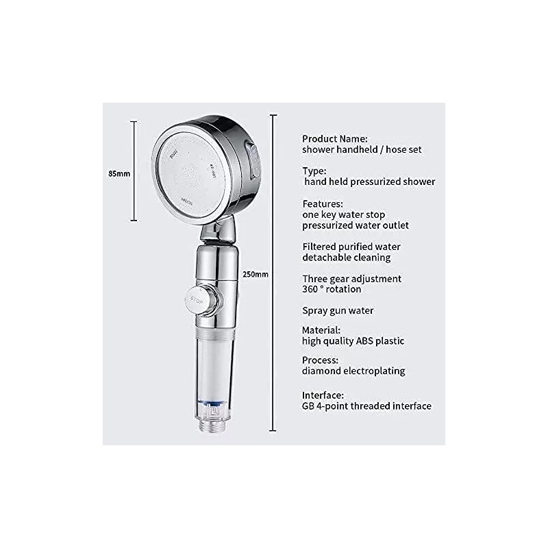 Simpure DB2 3Mode High Pressure Shower Head Filtered Water Saving