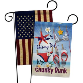 Chunky Dunk Garden Flags Pack Coastal Beach Tropical Sea Shells Ocean Sand Outdoor Summer Coral USA Vintage Applique Small Decorative Gift Yard House Banner Made In 13 X 18.5