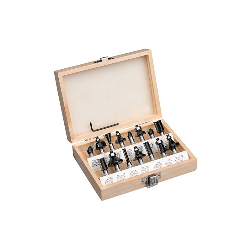Original Einhell 15-Piece Milling Cutter Set (Suitable for Electric Routers,