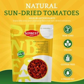 Sunbest Natural - Julienned Sun-Dried Tomatoes, 5 lbs - Intense and Zesty | Convenient Cut for Easy Use