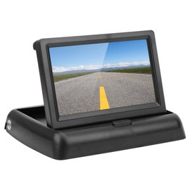 Car Auto Foldable Monitor, Car LCD Monitor Rear View Monitor 4.3in LCD Screen Dash Stand for Computer Display for Car Video Player for Mini TV