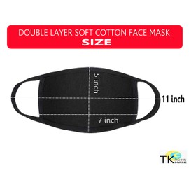 Black Face Mask Soft Cotton Comfortable Washable Reusable Breathable Stretchable (4 Pieces)