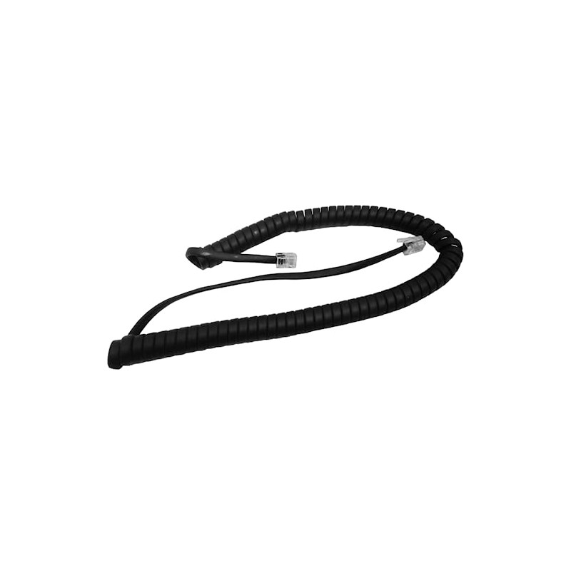 Replacement 9 Foot Black (15" coiled) Handset Curly Cord for