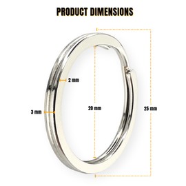 STEEL KEY RINGS 1 Inch 25mm Heavy Duty Key Ring, 10 Pcs Round Split Key Rings for car Keys