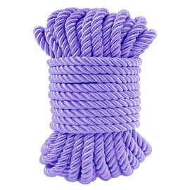 LEREATI 11 Yards Twisted Silk Rope Cord, Soft Deep Purple Rope Satin Cord Trim 7mm Nylon Cord, Thick Decorative Rope, Cording for Crafts, Curtain Tieback, Home Décor, Graduation Cords